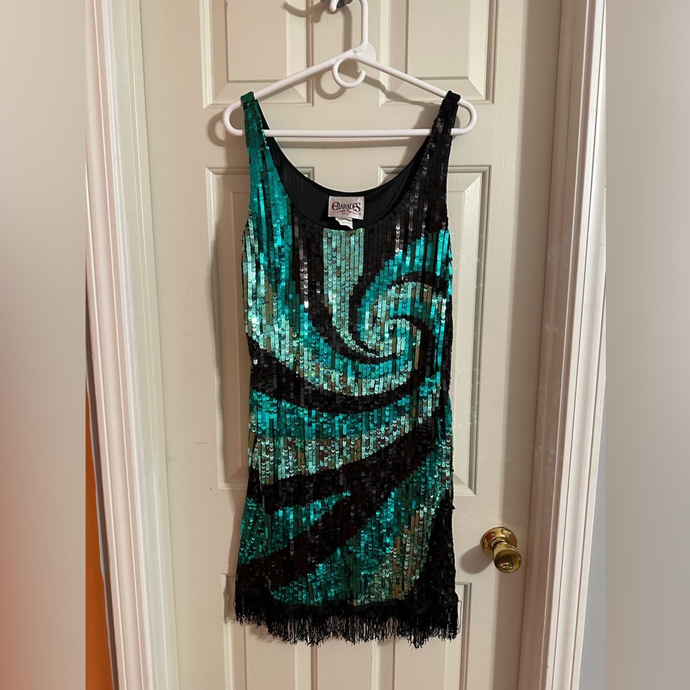 Ladies Large Gently Used Sequin Flapper Dress. No… - image 1